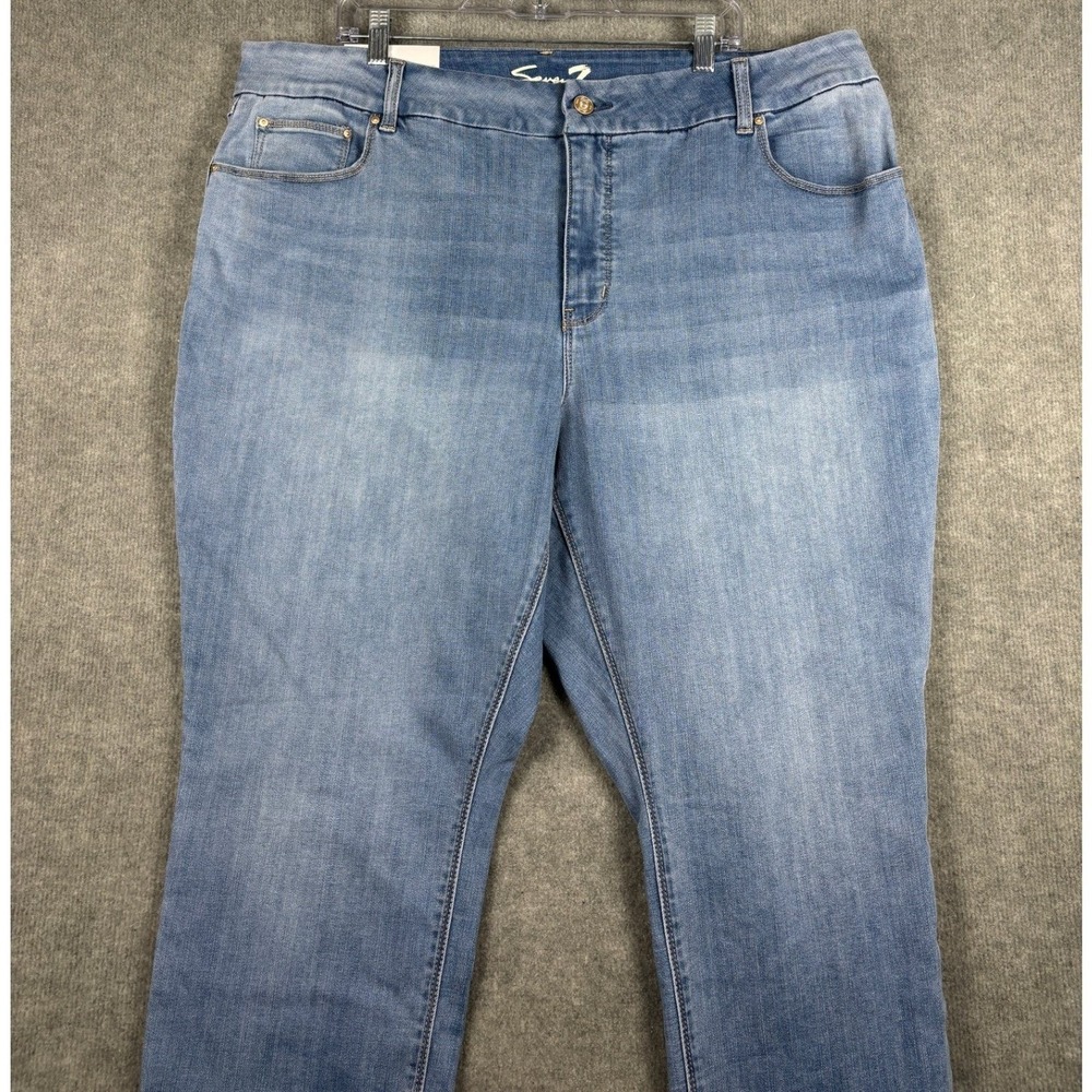 Seven7 Tummyless High Rise Skinny Jeans Light Wash Blue 22W - Picture 3 of 12